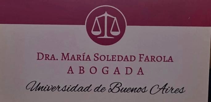 Placa Dra. María Soledad Farola, Abogada UBA